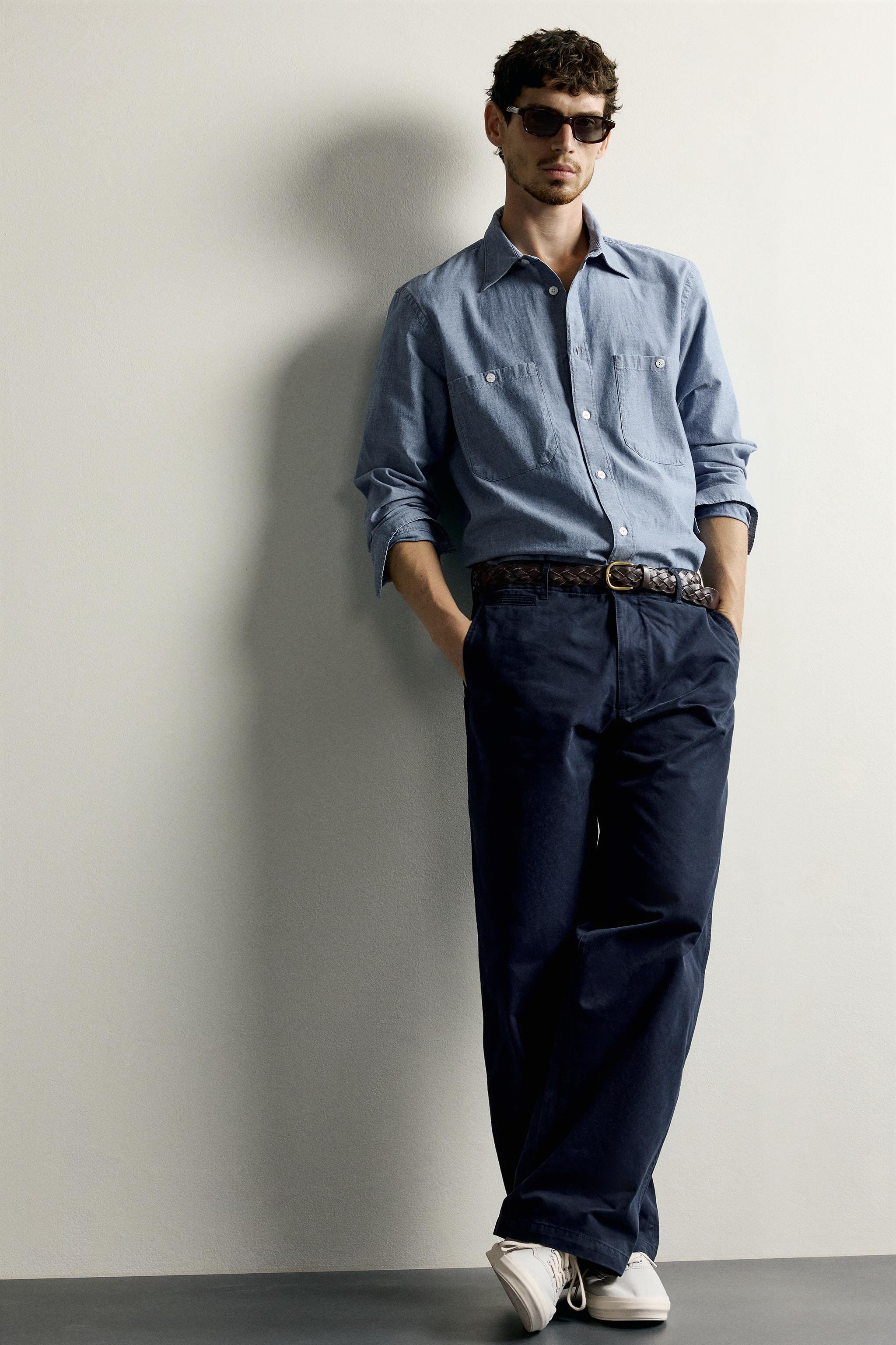 CHEMISE REGULAR FIT EN CHAMBRAY À POCHES